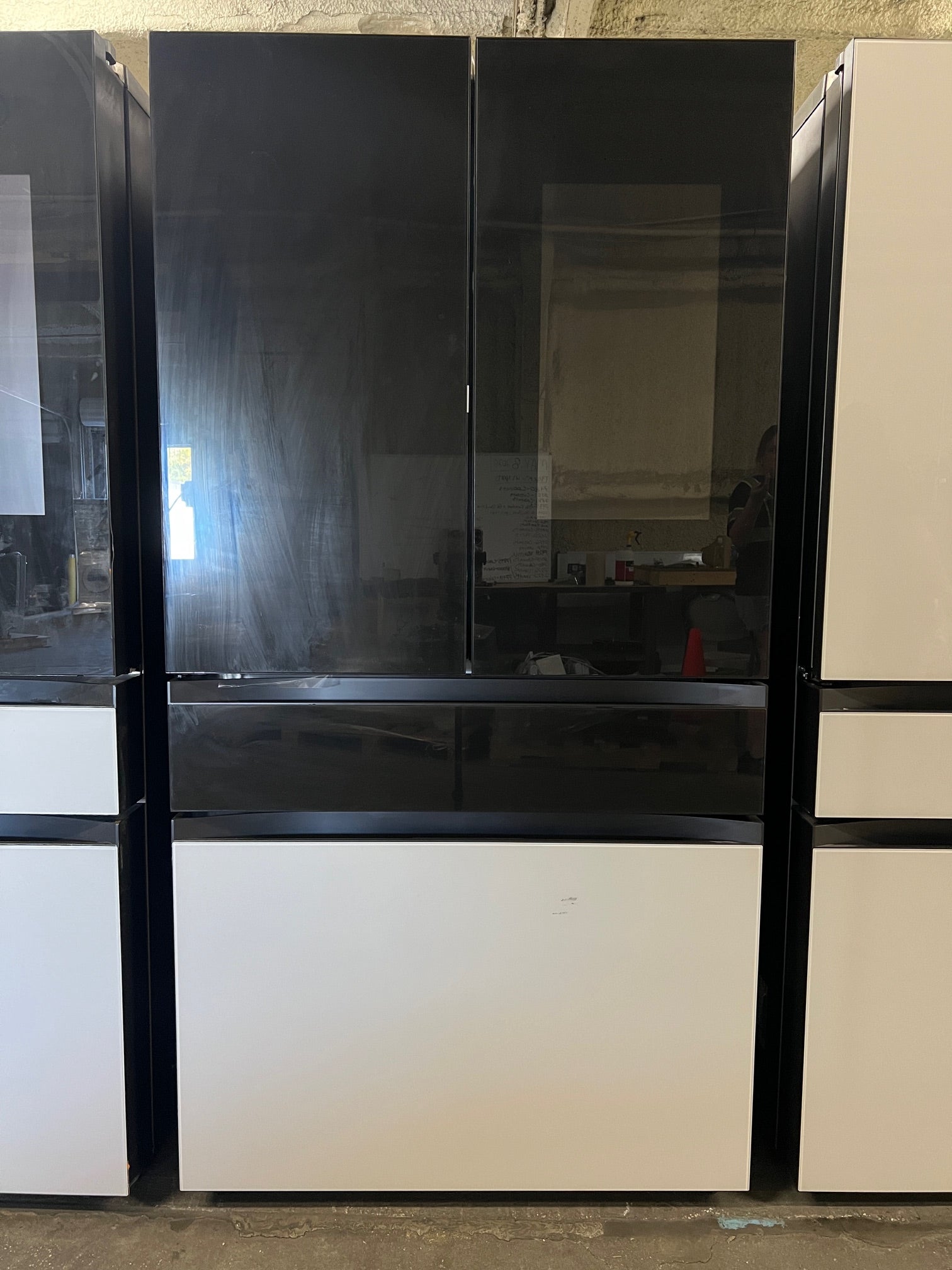 Samsung BESPOKE 23 cu. ft. Counter Depth 4-Door French Door with Tablet - Black & White